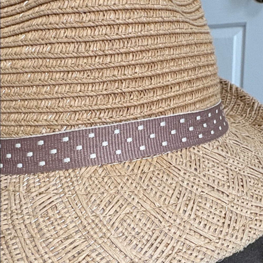 Straw Studios Tan Fedora with Brown Polka Dot Band - Picture 5 of 5